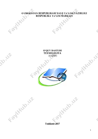 texnologiya fanining o‘quv dasturi (4-sinf) — PDF