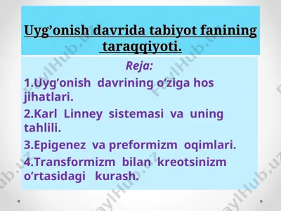 uyg'onish davrida tabiyot fanining taraqqiyoti — PPT