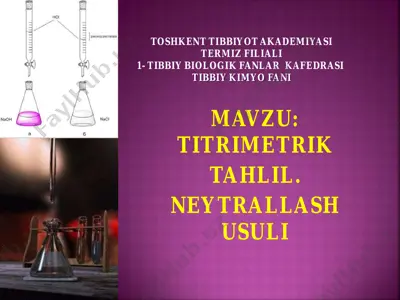 titrimetrik tahlil neytrallash usuli — PDF