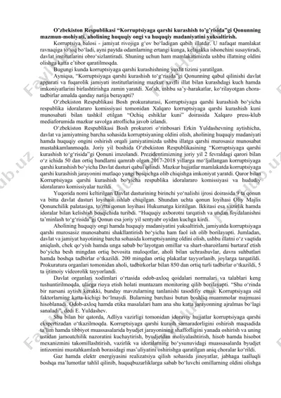 o'zbekiston respublikasi “korruptsiyaga qarshi kurashish to’g’risida”gi qonun — DOCX