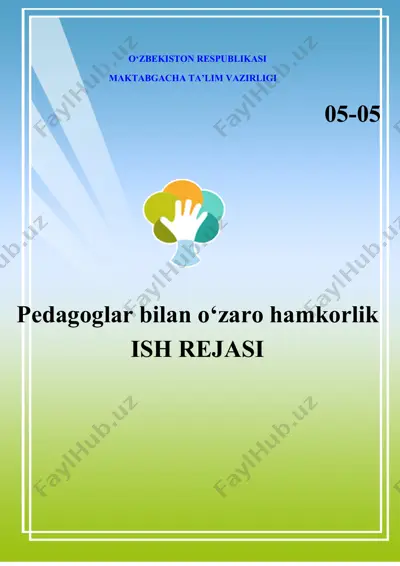 pedagoglar bilan o‘zaro hamkorlik ish rejasi — DOCX