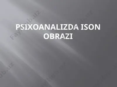 psixoanalizda inson obrazi — PPTX