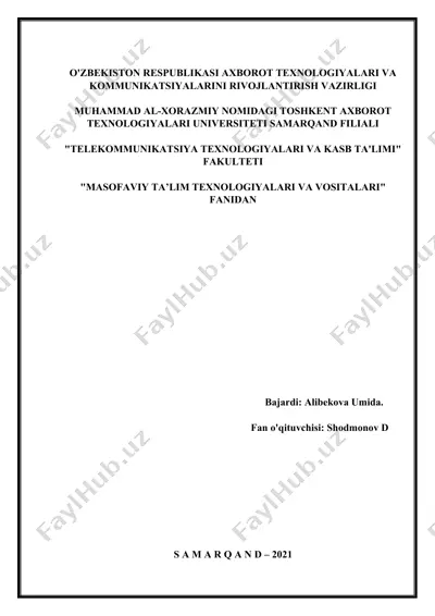 mashg'ulot mavzu bo'yicha amaliy mashg'ulot — DOCX