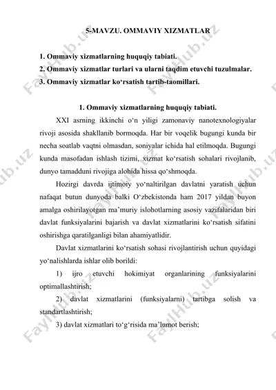 ommaviy xizmatlar — DOCX