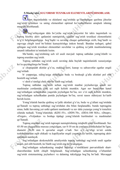 sug'orish texnikasi elementlari — DOCX