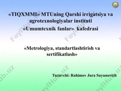 standartlashtirish asoslari — PPT