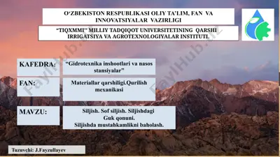gidrotexnika inshootlari va nasos stansiyalar — PPTX