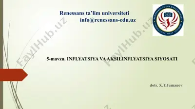 inflyatsiya va aksilinflyatsiya siyosati — PPTX