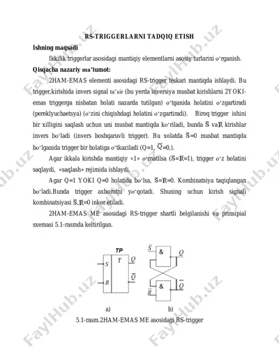rs-triggerlarni tadqiq etish — PDF