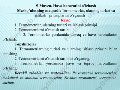 havo harorati o'lchash — PPT
