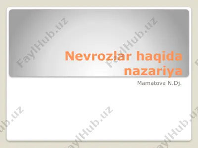 nevrozlar haqida nazariya — PPTX