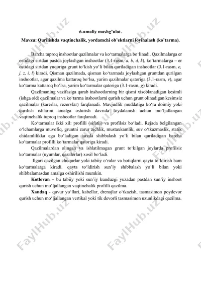 qurilishda vaqtinchalik, yordamchi ob’ektlarni loyihalash (ko’tarma) — DOCX