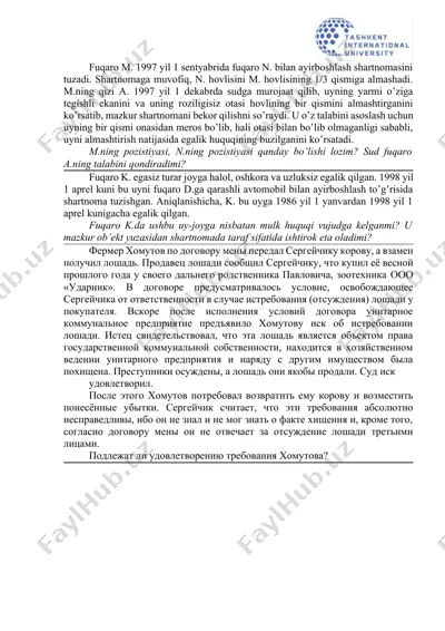 yuridik muammo — DOCX