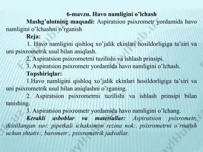 havo namligini o’lchash — PPT