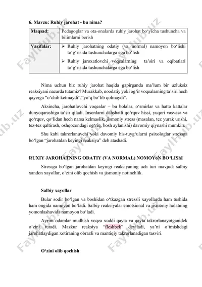 ruhiy jarohat — DOCX