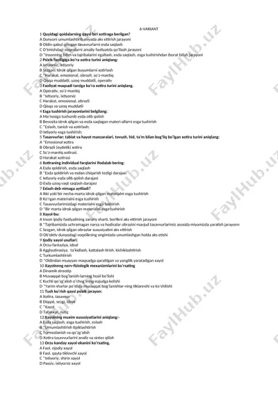 xotira turlari haqida ma'lumotlar — DOCX
