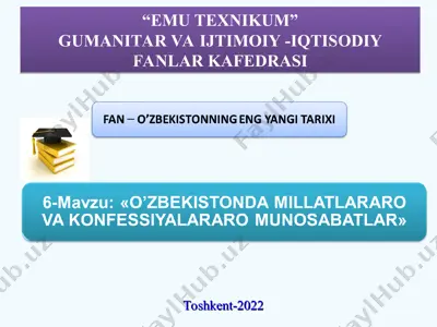 o’zbekistonda millatlararo munosabatlar — PPT