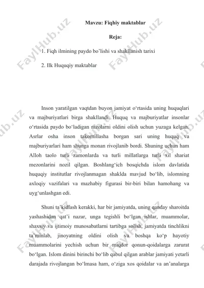 fiqhiy maktablar — DOCX