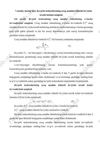 uzoq muddat ishlashining korsatkichi — DOCX
