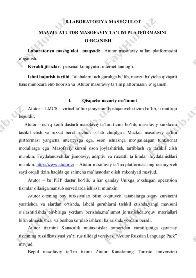 atutor masofaviy ta'lim platformasi — DOCX