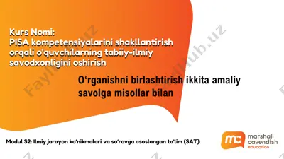 pisa kompetensiyalarini shakllantirish orqali o'quvchilarning tabiiy-ilmiy savodxonligini oshirish — PDF