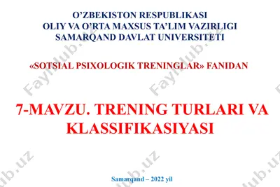 sotsial psixologik treninglar — PPTX