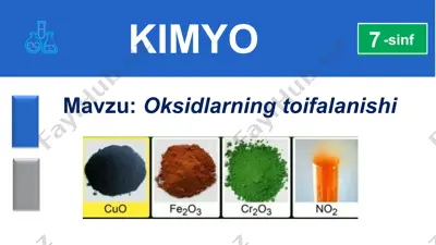 oksidlarning toifalanishi — PPT