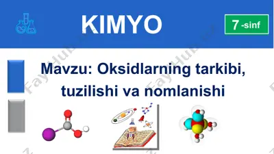 oksidlarning tarkibi, tuzilishi va nomlanishi — PPT