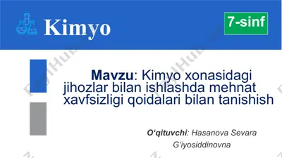 kimyo xonasidagi jihozlar bilan ishlashda mehnat xavfsizligi qoidalari bilan tanishish — PPT