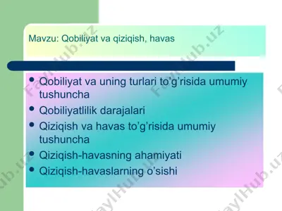 qobiliyat va qiziqish, havas — PPT