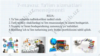 ta’lim xizmatlari menejmenti — PPTX