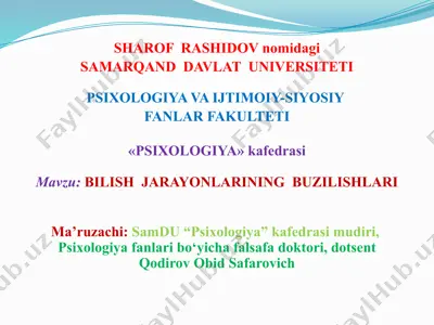 bilish jarayonlarining buzilishlari — PPTX