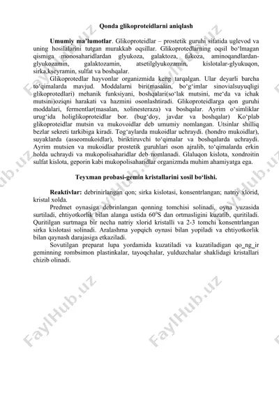 qonda glikoproteidlarni aniqlash — DOCX