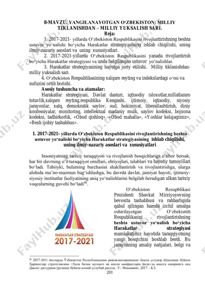 o'zbekiston respublikasini rivojlantirish strategiyasi — PDF