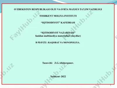 raqobat va monopoliya — PPTX