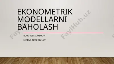 ekonometrik modellarni baholash — PPTX
