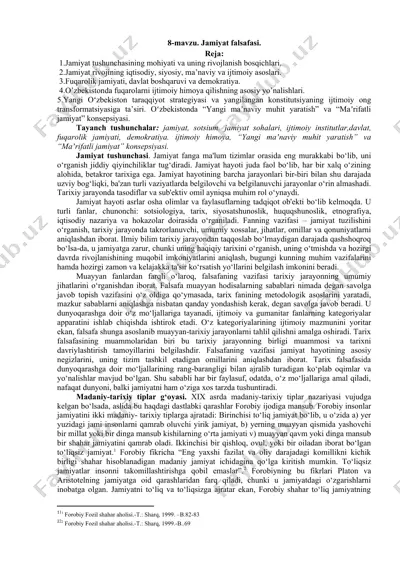 jamiyat falsafasi — DOCX