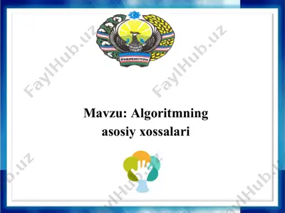 algoritmning asosiy xossalari — PPTX
