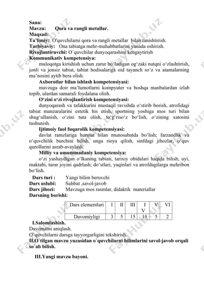 qora va rangli metallar — DOCX