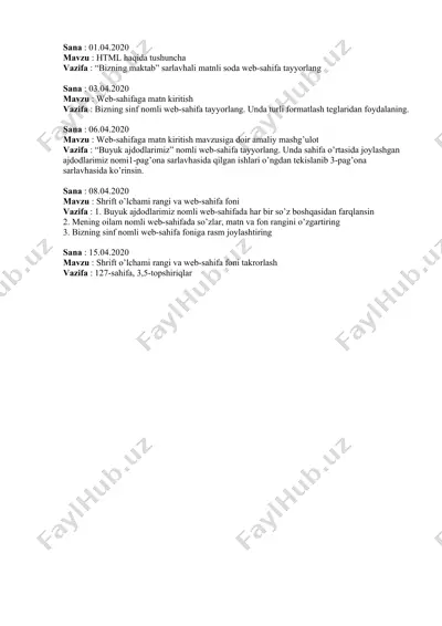 web-sahifa yaratish mashg'uloti — DOCX