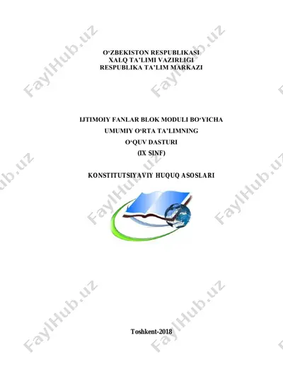 ix sinf “konstitutsiyaviy huquq asoslari” dasturi (34 soat) — PDF