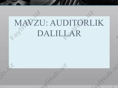 auditorlik dalillar — PPT