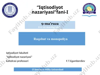 iqtisodiyot nazariyasi — PPT