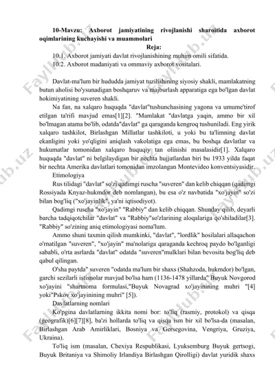 axborot jamiyatining rivojlanishi sharoitida axborot oqimlarining kuchayishi va muammolari — DOCX