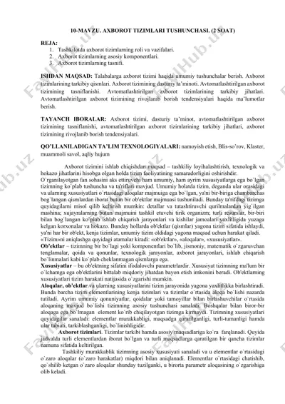 axorot tizimlari — DOCX