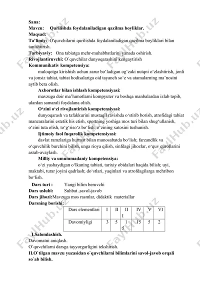 qurilishda foydalaniladigan qazilma boyliklar — DOCX