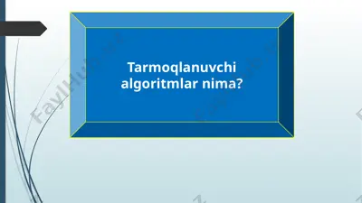 tarmoqlanuvchi algoritmlar nima? — PPTX