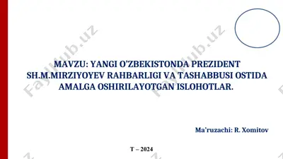 uzbekiston respublikasida prezidentlik lavozimi — PPT