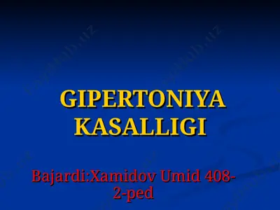 gipertoniya kasalligi — PPT