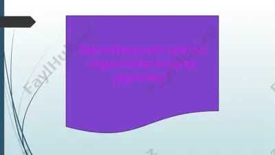 takrorlanuvchi (siklik) algoritmlar — PPTX